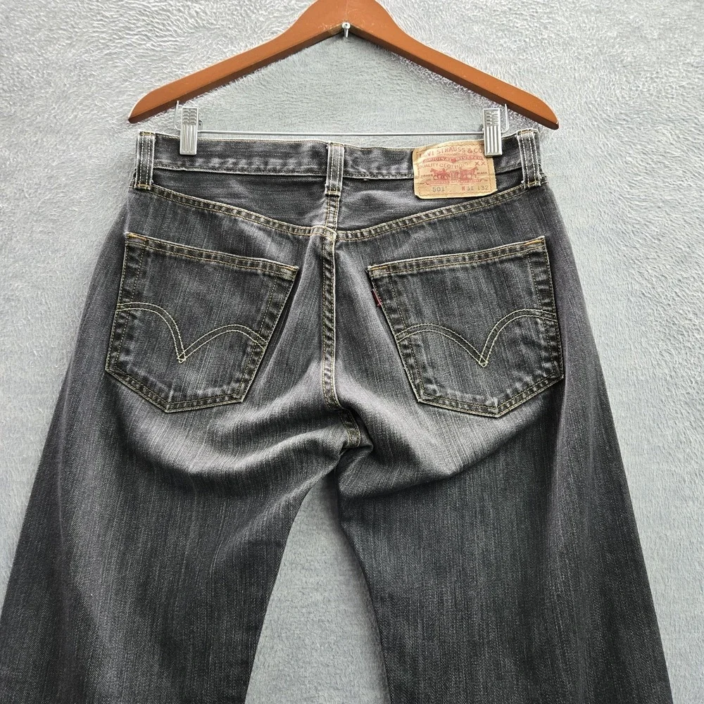 VINTAGE Levi's 501 Men Jeans 31X32 Gray‎ Denim Y2K Original Fit Straight